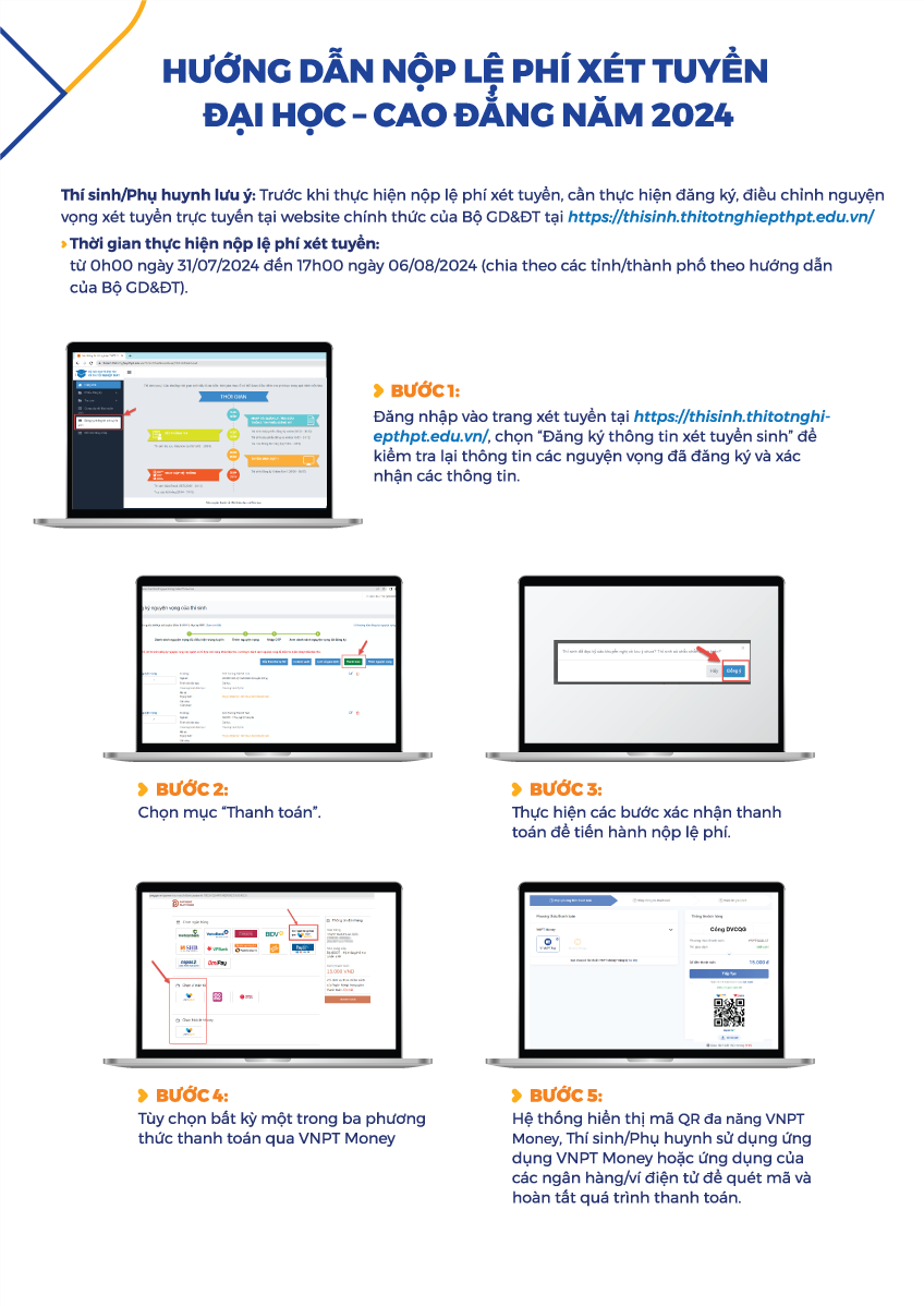 12_akgy Nộp phí xét tuyển đại học, cao đẳng tiện lợi bằng QR đa năng VNPT Money - ảnh 1