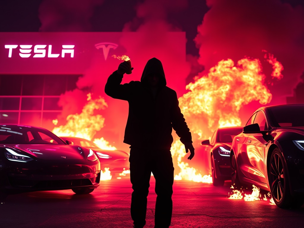 Nhiều đại lý bán xe Tesla bị tấn công kiểu khủng bố- Ảnh 1. Nhiều đại lý bán xe Tesla bị tấn công kiểu khủng bố- Ảnh 1.