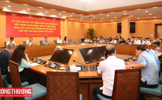 Thứ trưởng Nguyễn Sinh Nhật Tân làm việc với TP. Hà Nội về cao điểm đấu tranh, đẩy lùi buôn lậu, hàng giả