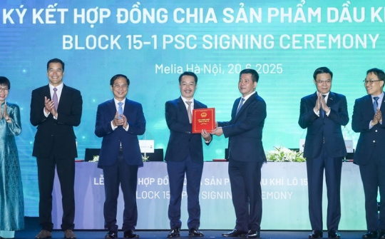 Ký kết Hợp đồng Chia sản phẩm dầu khí Lô 15-1: Góp phần đảm bảo sản lượng khai thác dầu khí quốc gia