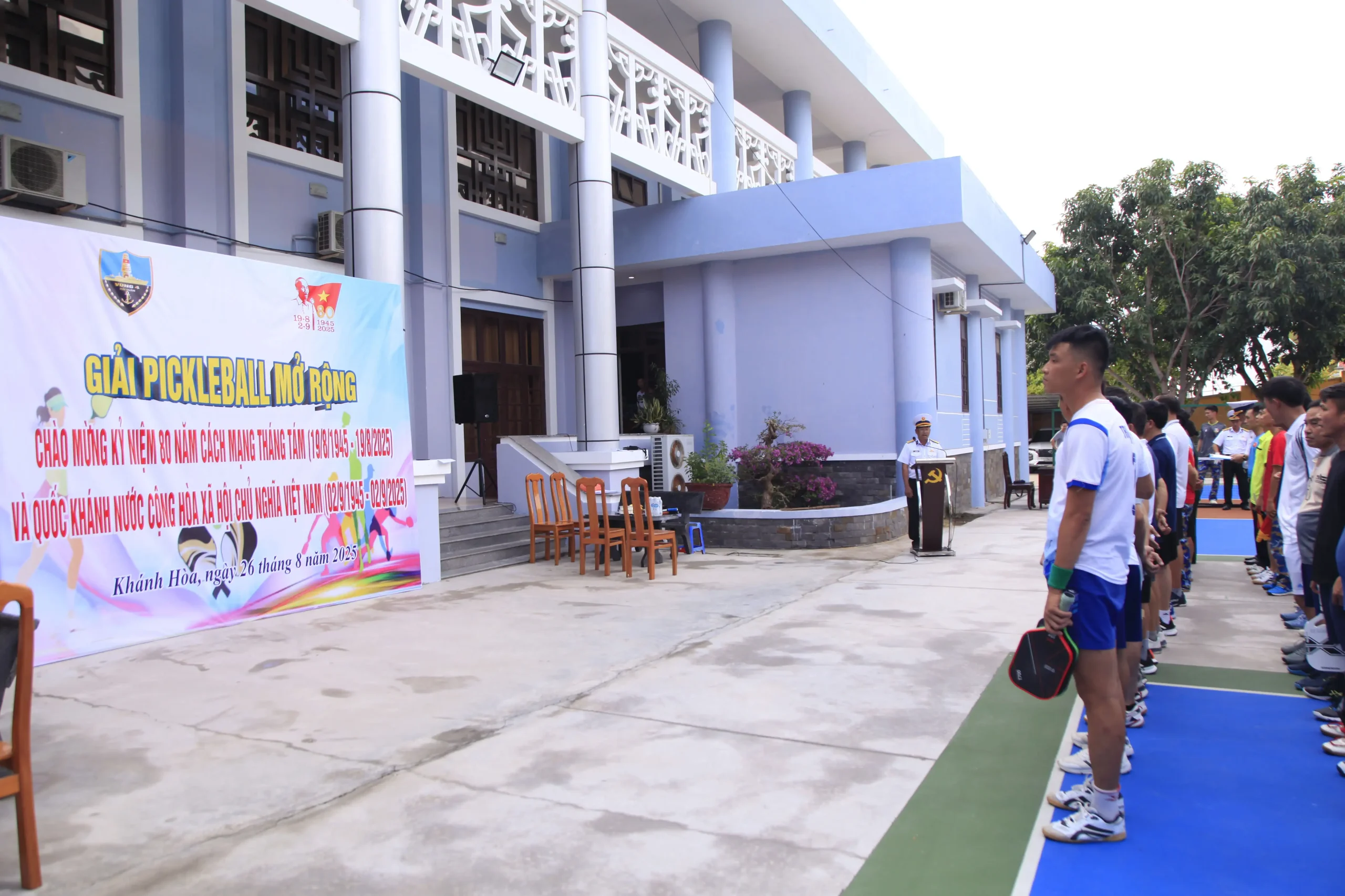 Lữ đoàn 162, Vùng 4 Hải quân khai mạc giải Pickleball mở rộng chào mừng 80 năm Quốc khánh 2-9.