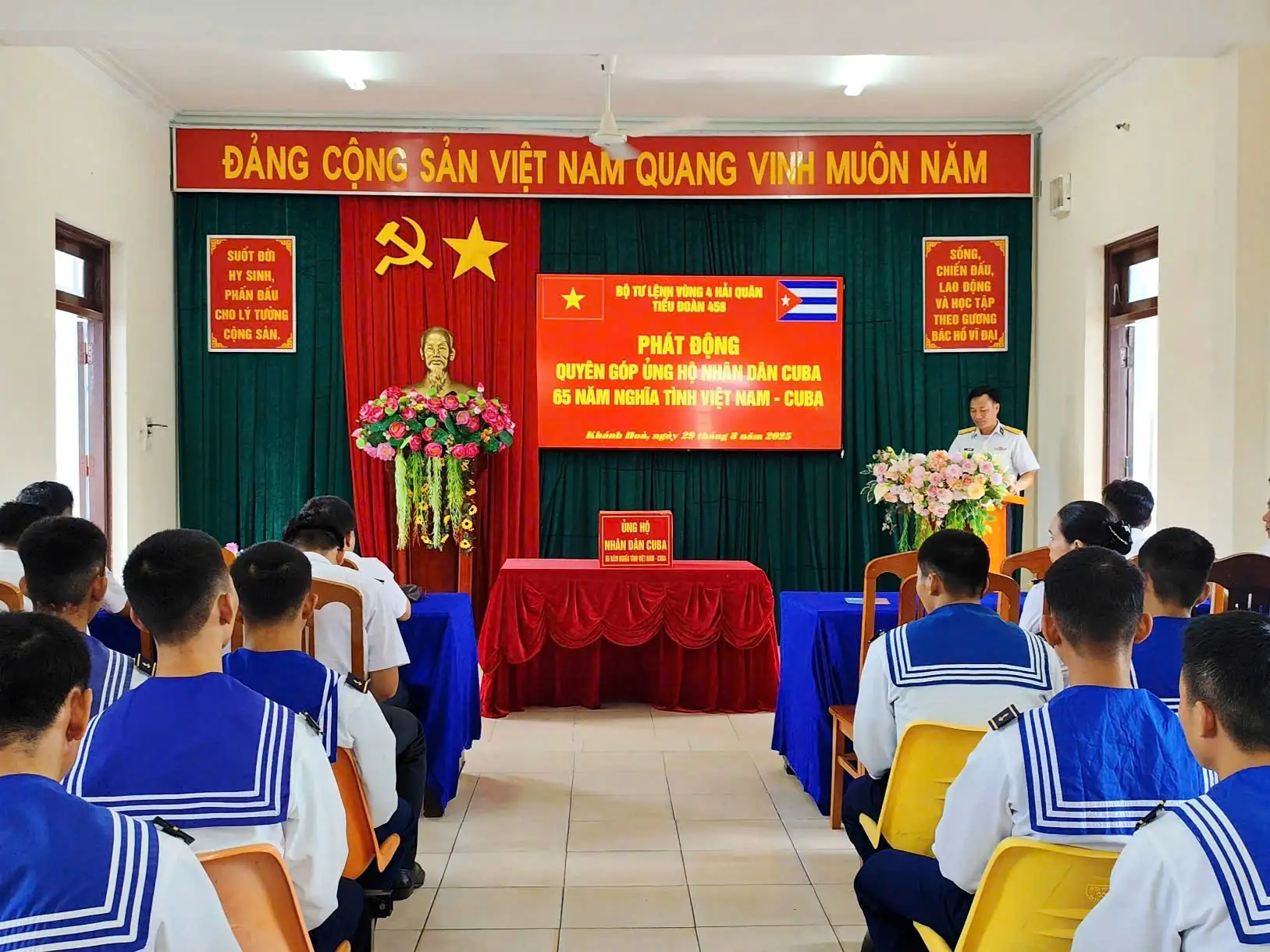 Tiểu đoàn 458, Vùng 4 Hải quân phát động chương trình ủng hộ nhân dân Cuba.