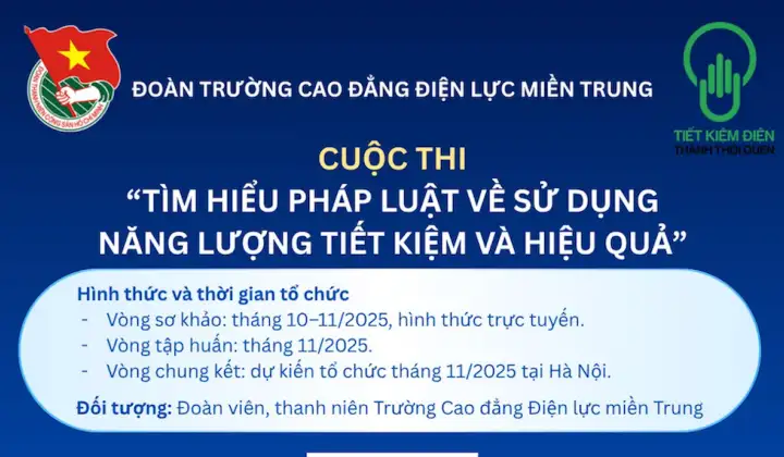 Tuổi trẻ EVNCPC, Trường Cao đẳng Điện lực miền Trung lan toả pháp luật về sử dụng năng lượng tiết kiệm và hiệu quả