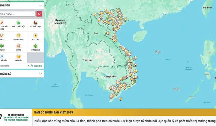 Bản đồ nông sản Việt: Kho dữ liệu về nông sản Việt trên nền tảng số