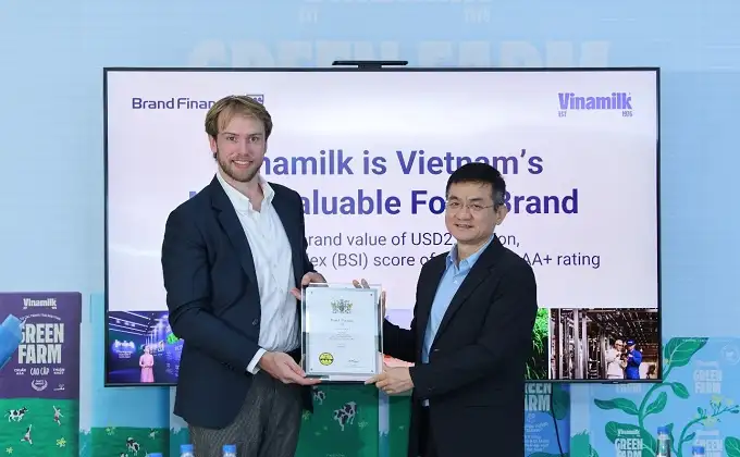 Vinamilk gia nhập nhóm 5% thương hiệu mạnh nhất toàn cầu