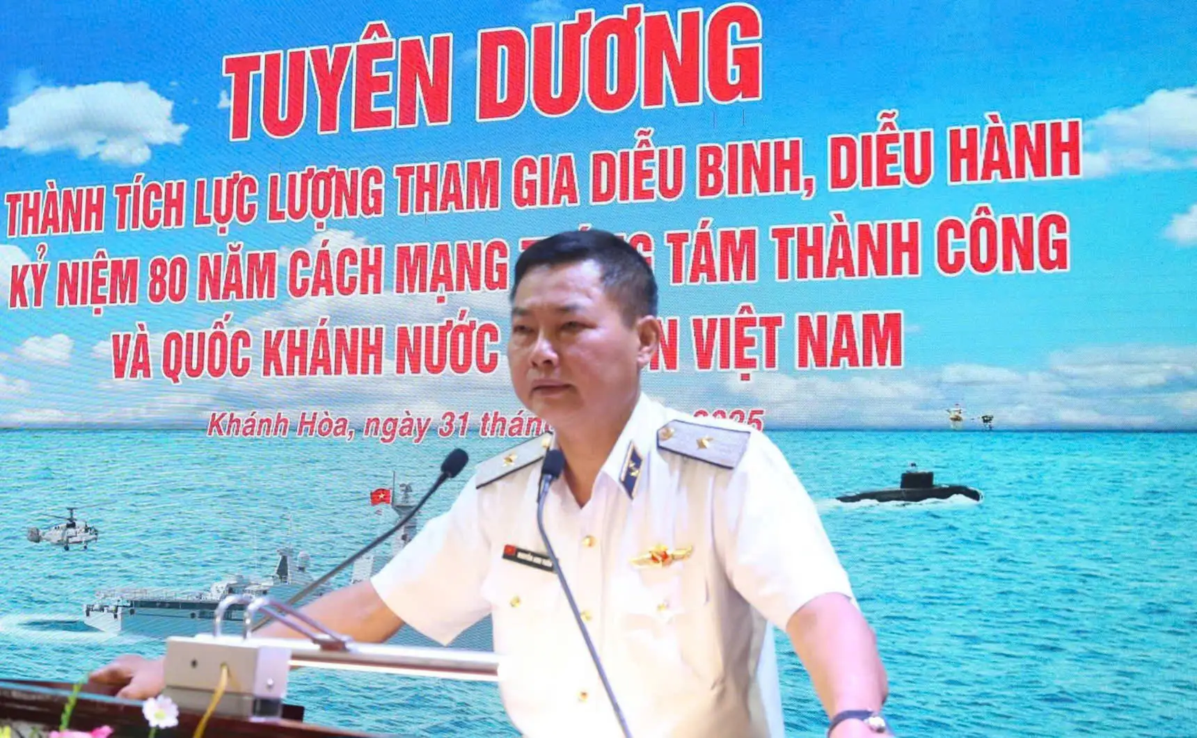 Vùng 4 Hải quân tổ chức buổi tuyên dương thành tích lực lượng tham gia diễu binh, diễu hành kỷ niệm 80 năm Quốc khánh