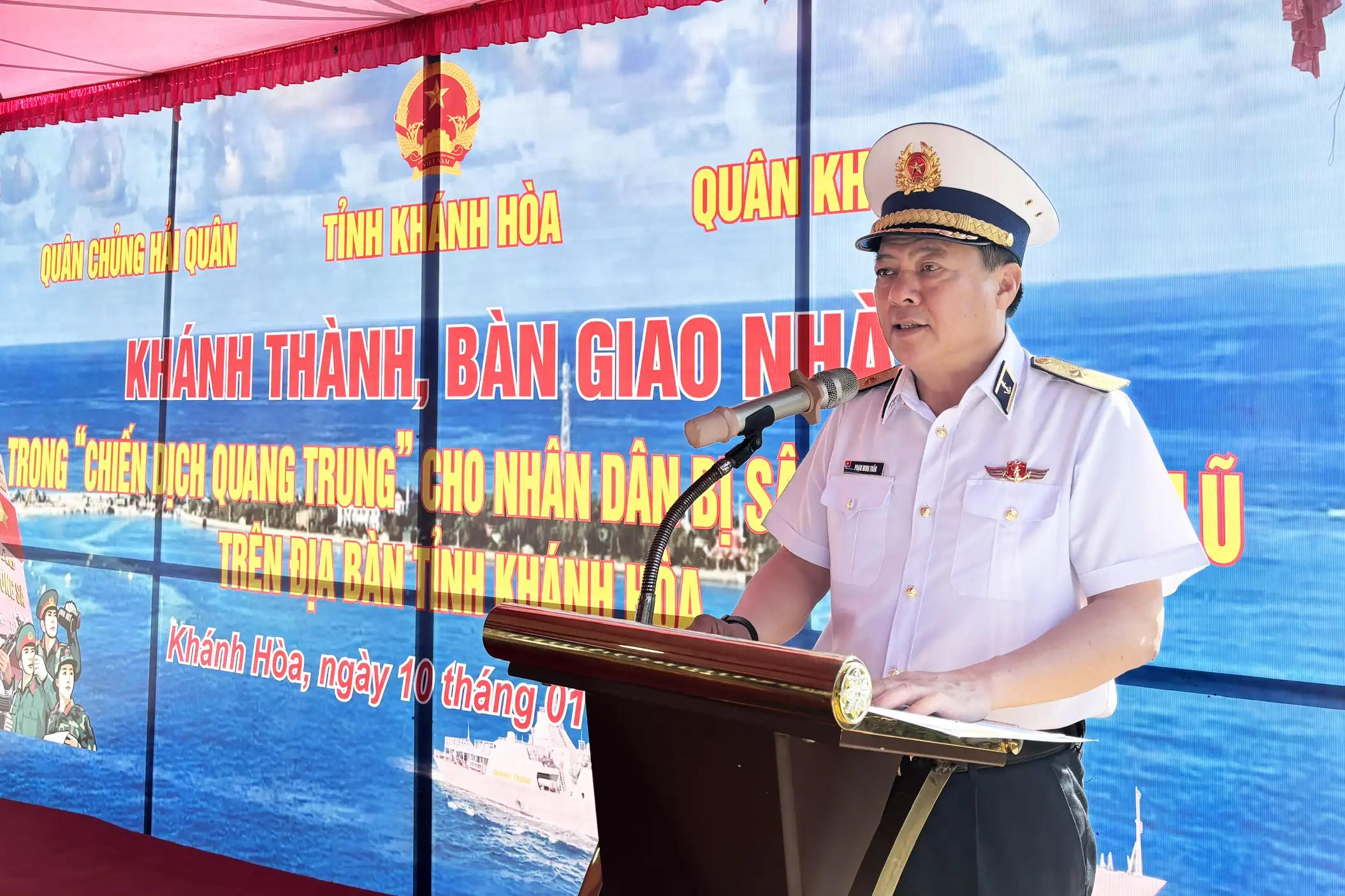 Quân chủng Hải quân khánh thành, bàn giao 8 căn nhà trong “Chiến dịch Quang Trung”