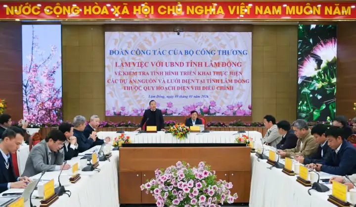Thứ trưởng Nguyễn Hoàng Long làm việc với tỉnh Lâm Đồng về triển khai Quy hoạch điện VIII điều chỉnh