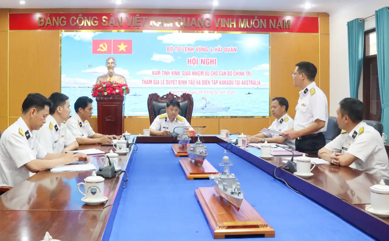 Vùng 4 Hải quân giao nhiệm vụ cho lực lượng tham gia Diễn tập Kakadu-2026