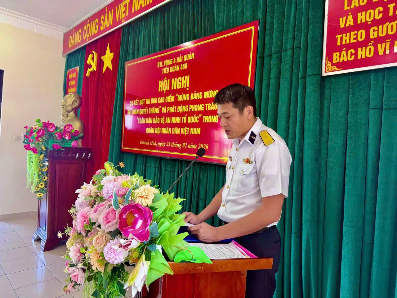 Tiểu đoàn 458 sơ kết đợt thi đua cao điểm “Mừng đảng, mừng xuân, ra quân quyết thắng” năm 2026 và phát động Phong trào thi đua.