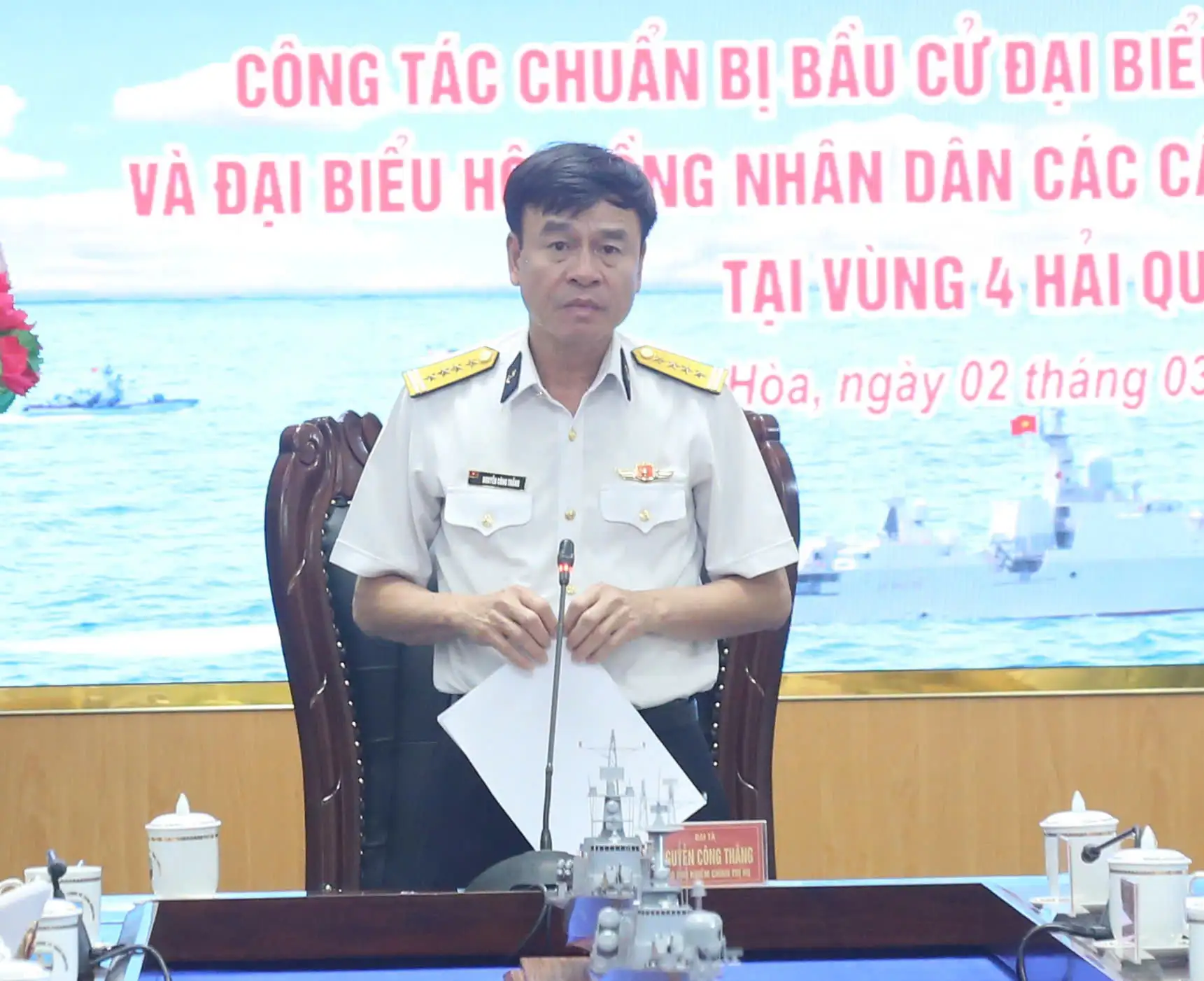 Đoàn kiểm tra số 4 của Quân chủng Hải quân kiểm tra công tác chuẩn bị bầu cử tại Vùng 4 Hải quân