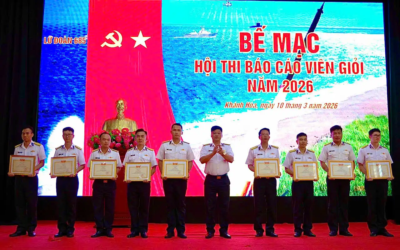 Lữ đoàn 685 tổ chức Hội thi báo cáo viên cấp cơ sở năm 2026